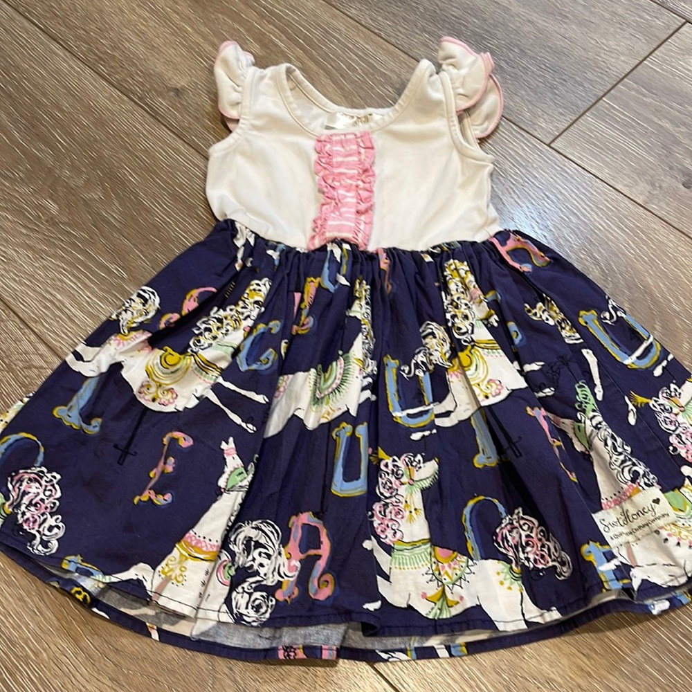 Sweet Honey Carousel Alphabet dress 2T.